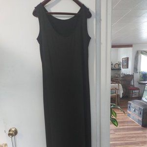 Long Black Hamptons Style Tank Dress (touches floor ankle) Straight Silhouette